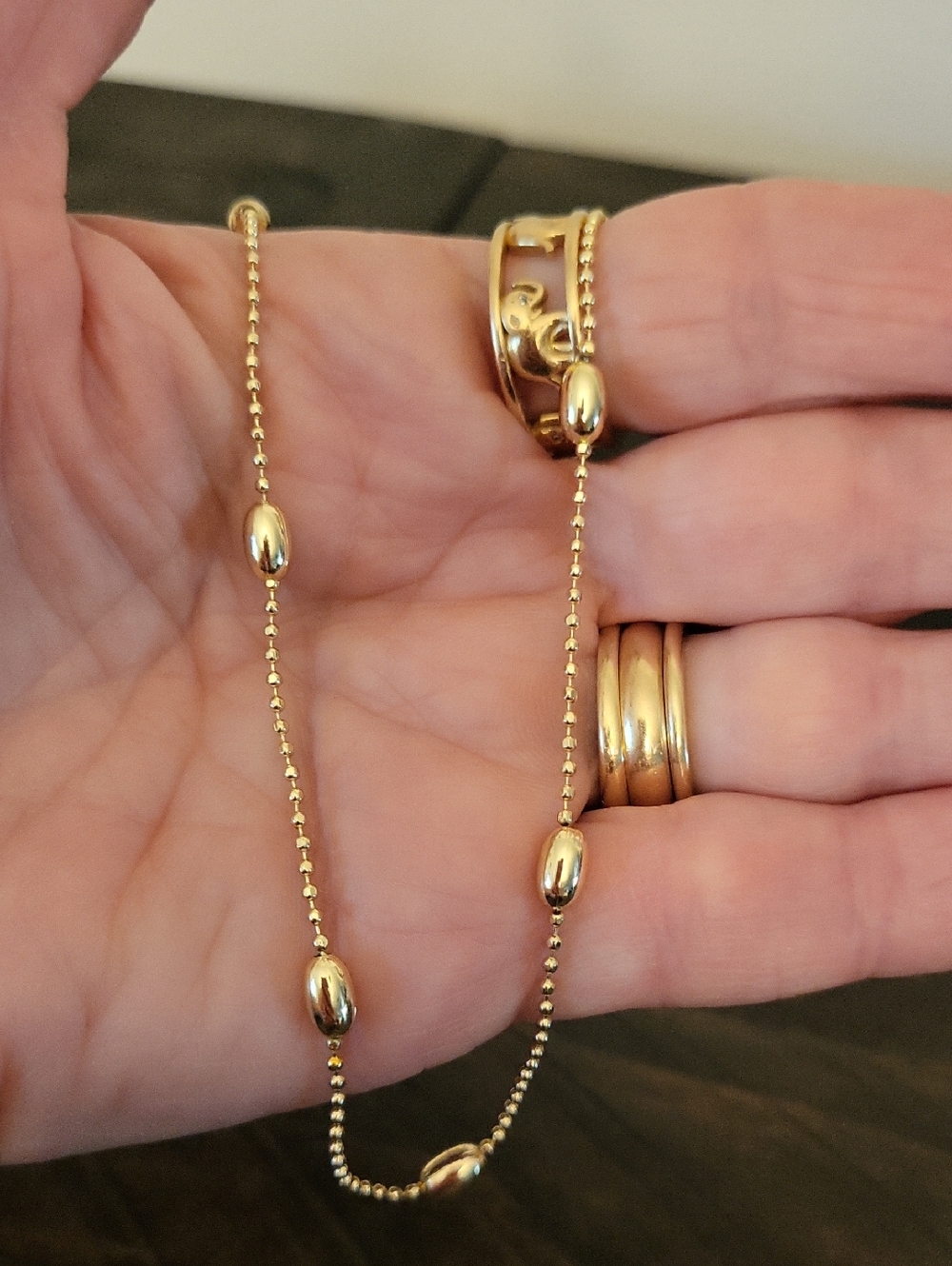 NWOT Gold Filled Dainty Bead Necklace